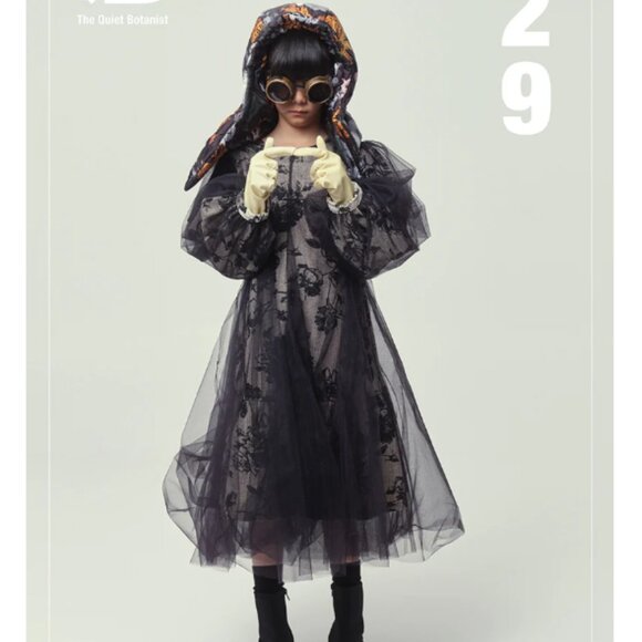 LITTLE CREATIVE FACTORY VINTAGE BLOOM TULLE DRESS GIRLS Black/Cream Size S NWT - Picture 4 of 6